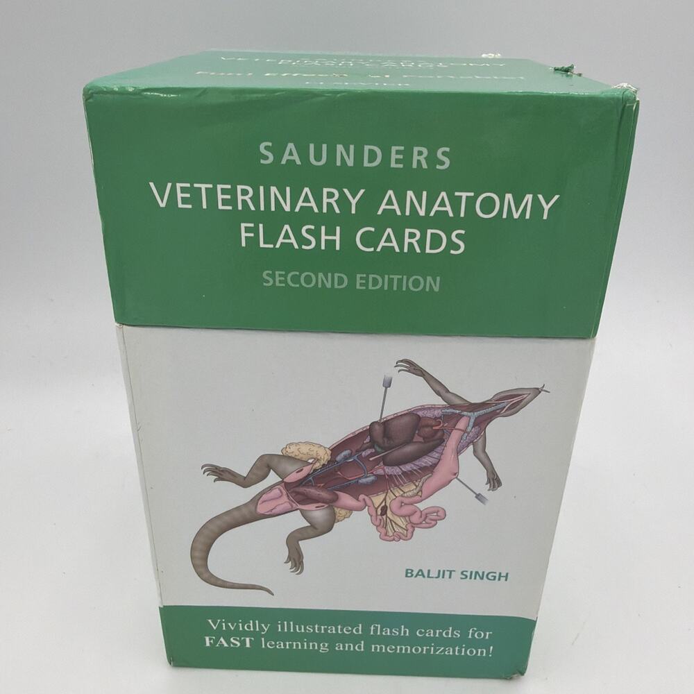 Veterinary Anatomy Flash Cards 2nd Edition Saunders Illustrated Used Vet School